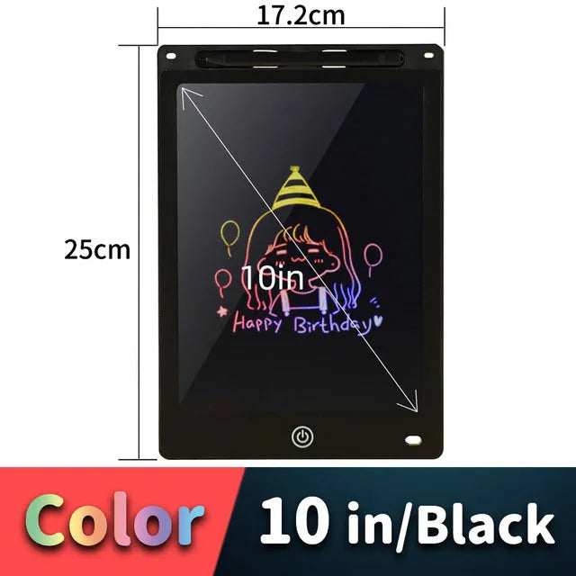LCD writing tablet with stylus in three screen sizes for children's drawing and writing