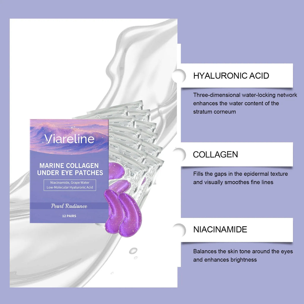 Box of 12 pairs of collagen and hyaluronic acid hydrating eye masks