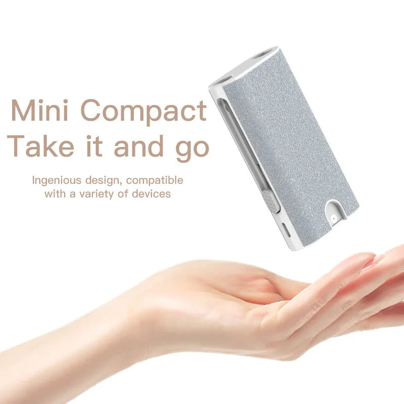 5-in-1 screen and earphone cleaning kit with integrated brush, sponge and metal tip tools