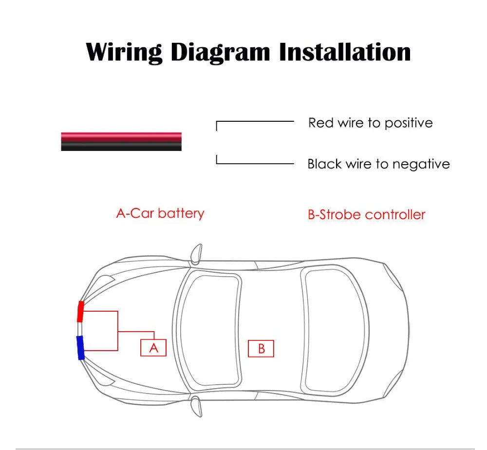 Black car mounted LED emergency warning light with wireless remote control and suction cup mounting