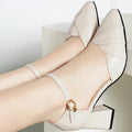 Women's high heel sandals with buckle fastening in apricot and black colour options