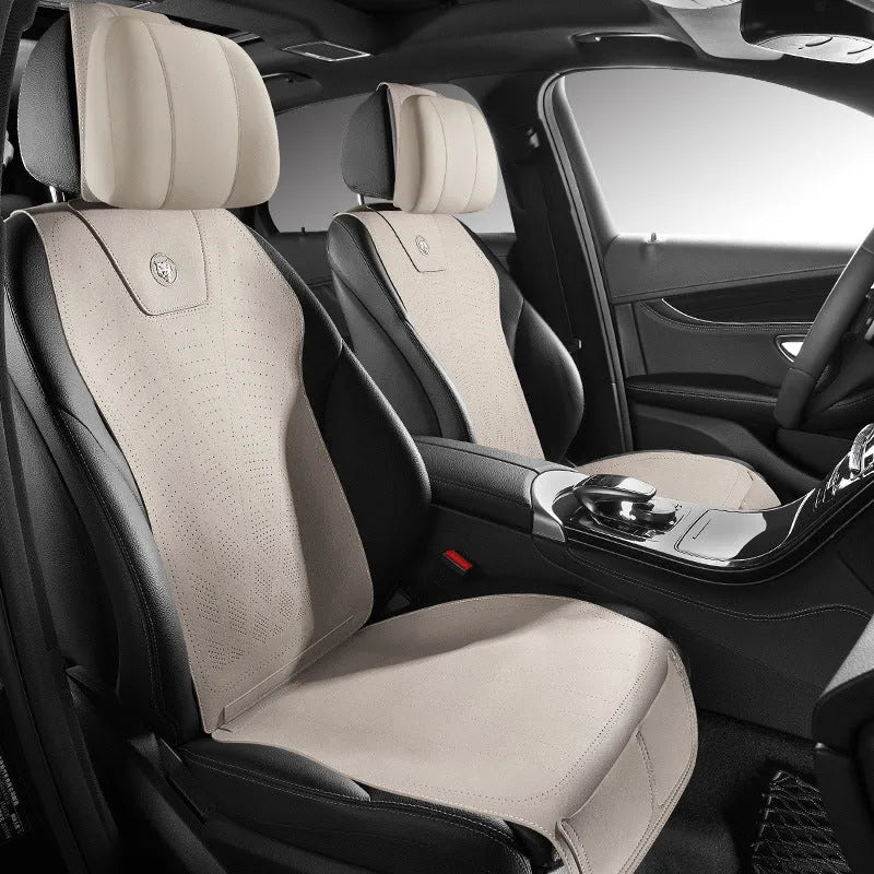 Tailored leather ultra thin car seat cover in six colour options with fur material and gradient hole positioning