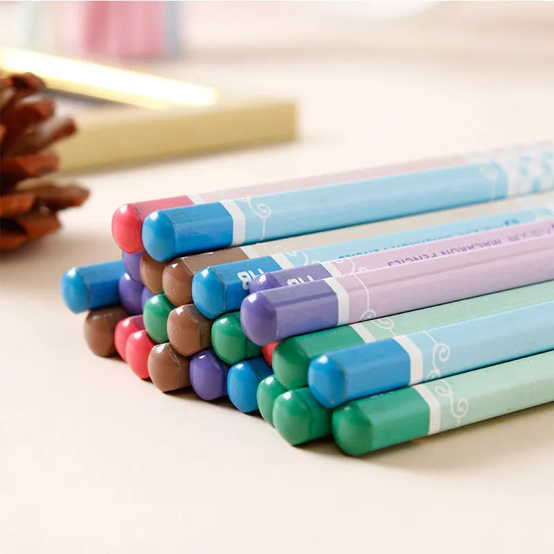 Wooden barrel containing 50 six-angle Basswood thermal transfer HB pencils.