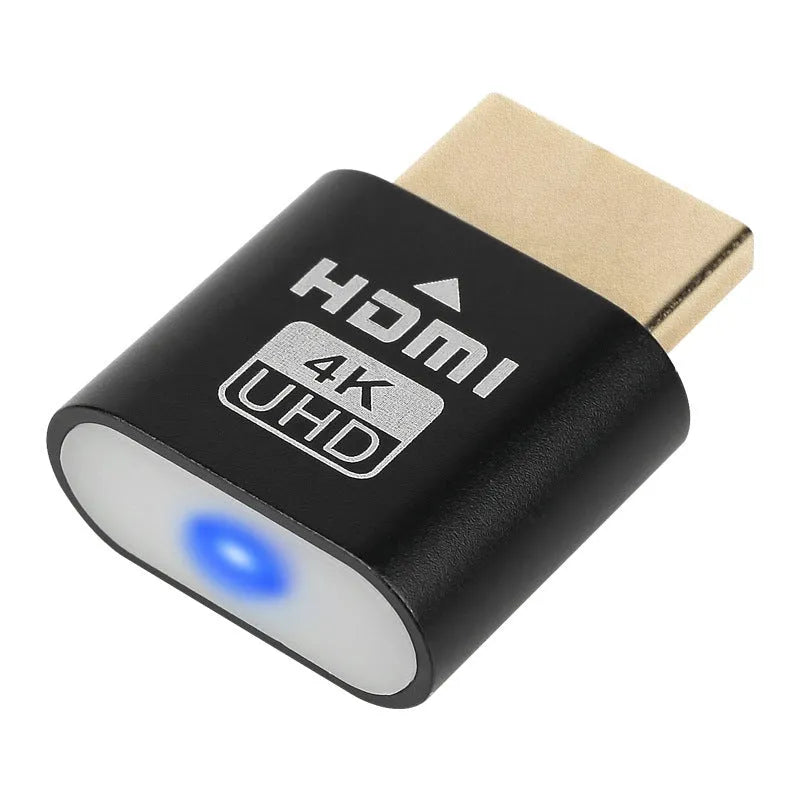 Compact 26.5mm HDMI virtual display dummy plug in a metallic finish for graphics card signal simulation.