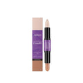ZEPHOCO 2-in-1 cream highlighter and contour grooming stick set in matte, amber, or high gloss bronze.