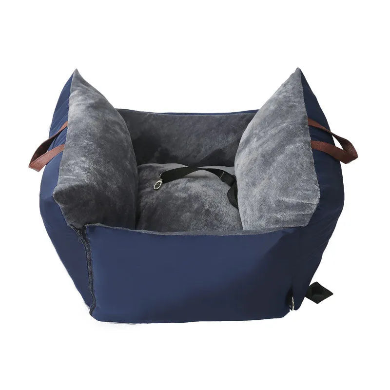 Plush waterproof pet car seat cushion 60x60x35cm in dark grey for cats and dogs