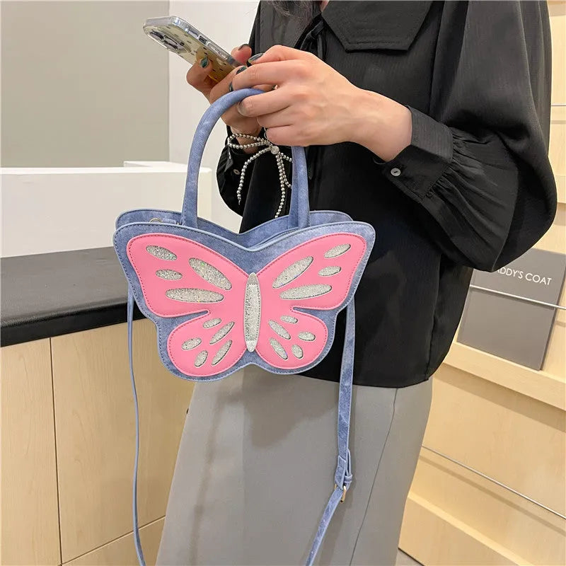 Square fashion crossbody bag in PU leather with contrast stitching, shown in one of four colours.