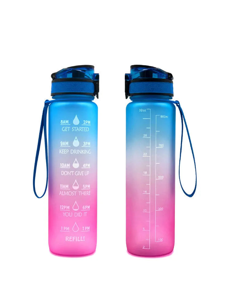 Clear transparent 1000ml sports water bottle with infuser, BPA-free Tritan and PP plastic