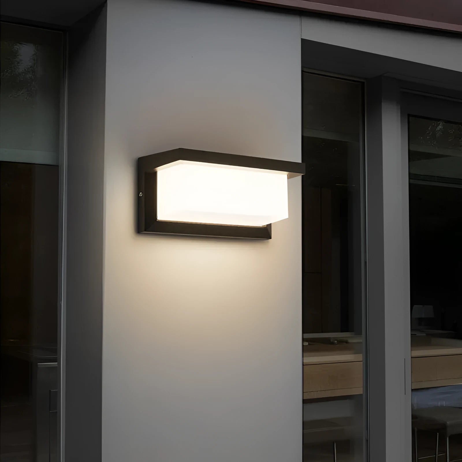 Simple outdoor wall lamp with aluminium PC shell, IP65 rated, 18W, warm white or pure white light, for balcony stairs garden exterior