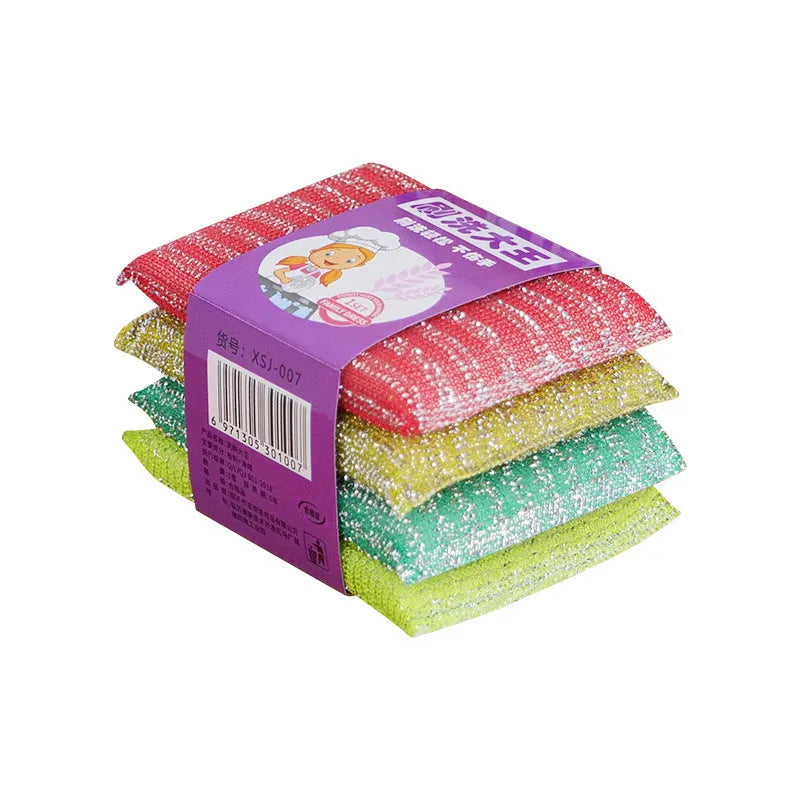 Macaron coloured pinstripe fabric dishwashing sponge mop for wet and dry cleaning.