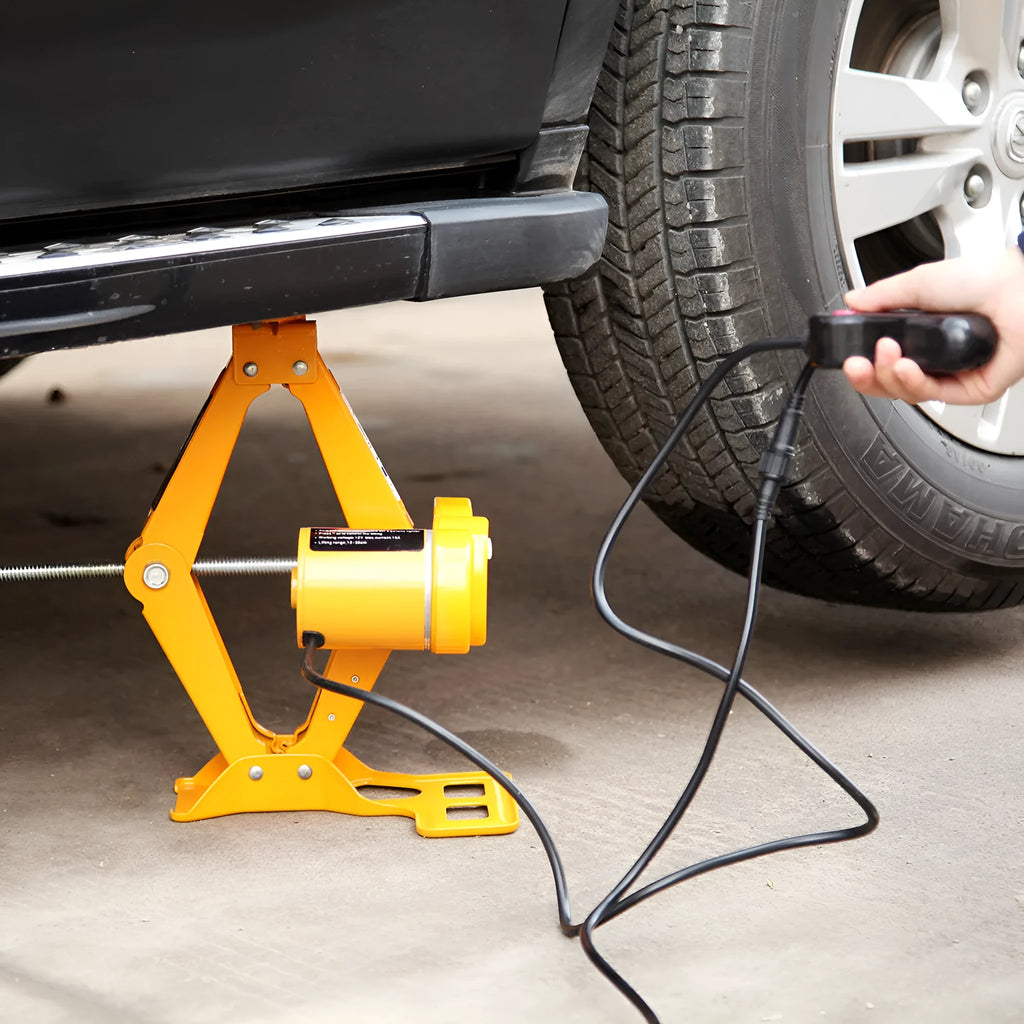 Vehicle electric hydraulic jack kit with 2-tonne lifting capacity.