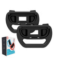 Pair of Switch2 controller grips in Black, Red and Blue, and White ABS plastic