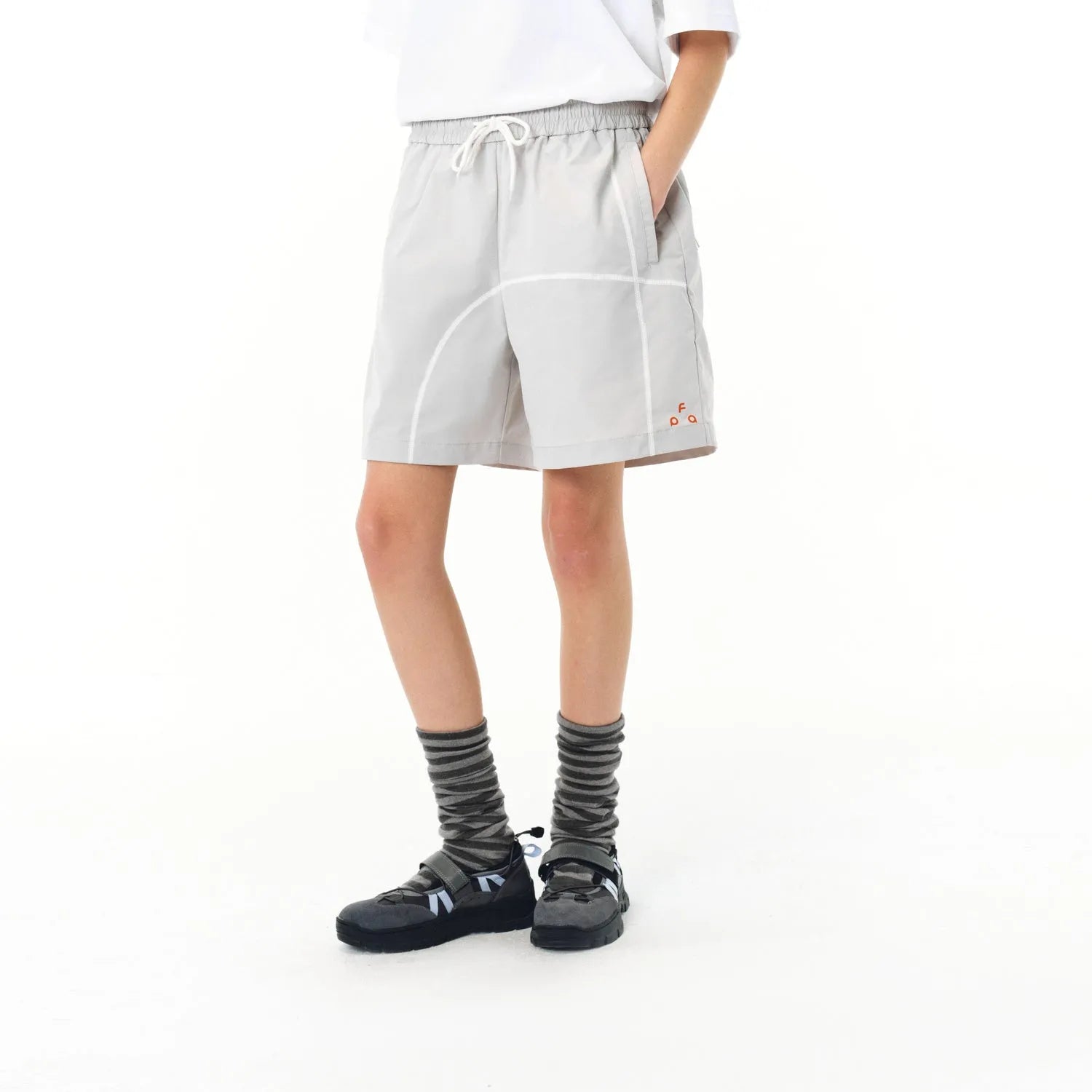 Men's functional drawstring beach shorts in high-elasticity polyester fabric