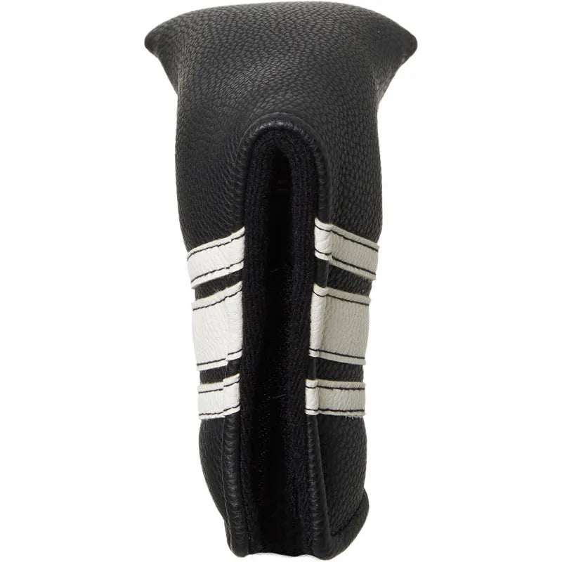 Black PU leather golf club head cover or push rod sleeve for putter protection.