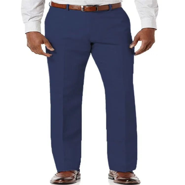 Men's solid colour linen trousers with slant pockets in cotton fabric for casual wear