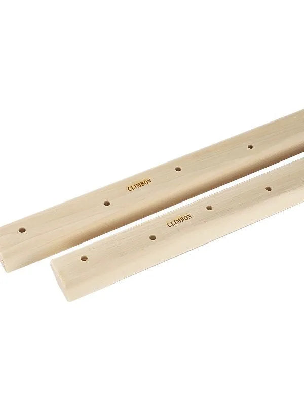 Three solid wooden hangboards in 12cm, 40cm, and 50cm lengths for grip strength training