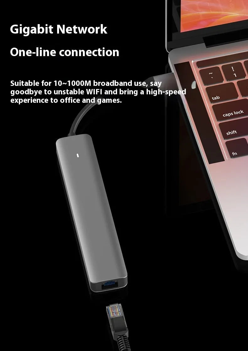LQT-LH07 7-in-1 USB-C card reader and computer hub with SD and microSD slots.