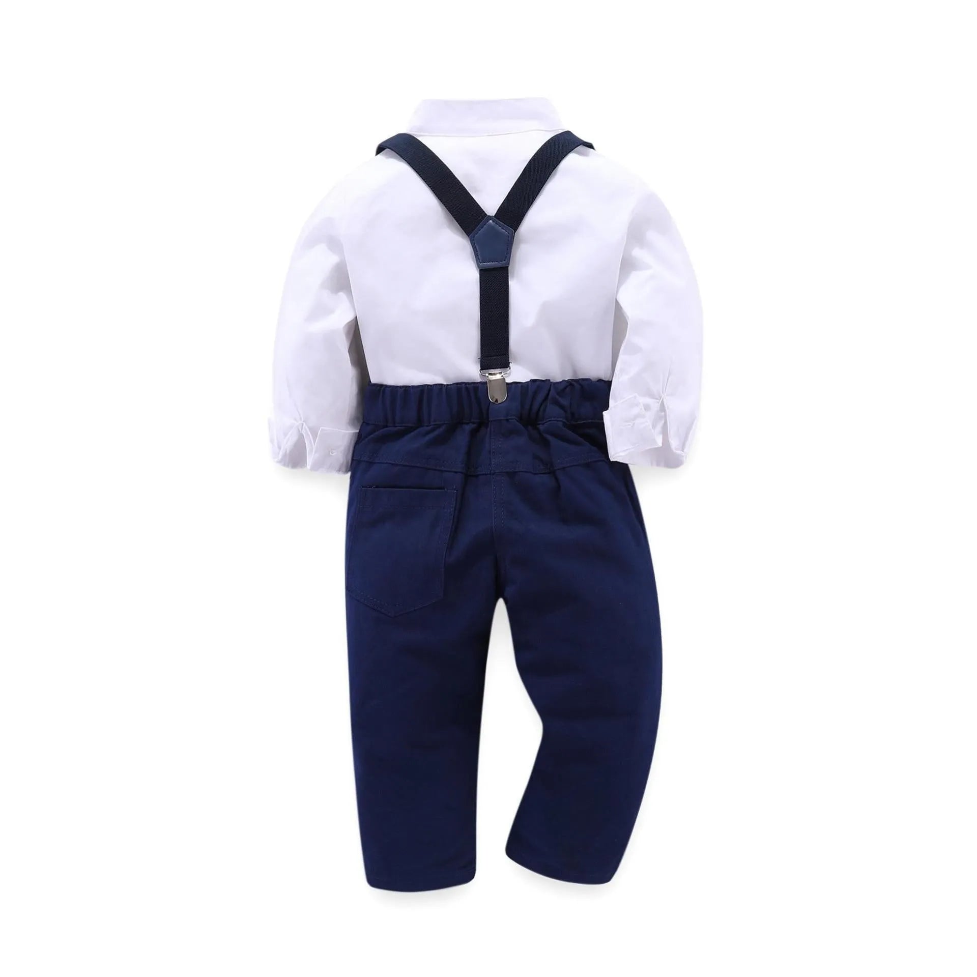 Plain blue boys' formal suit for children aged eight and over, in European-American style.