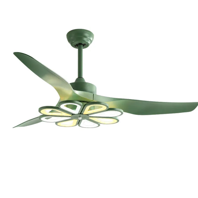 Nordic modern ceiling fan light 52 inch with LED remote control black finish