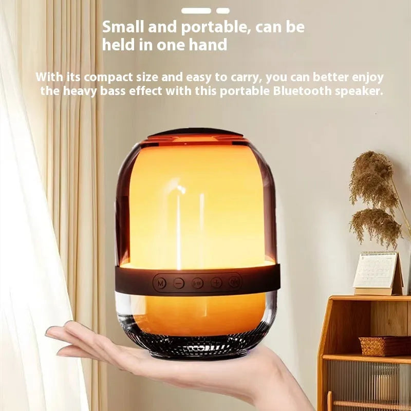 Creative Glass Transparent Colorful Bluetooth Audio Speaker in Fully Transparent M9 finish showing compact size with glass shell