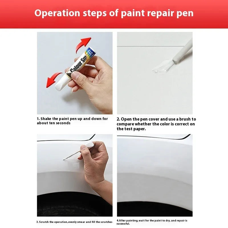 Car paint scratch healing pen 12 ml in black colour for automotive vehicle touch-up repairs