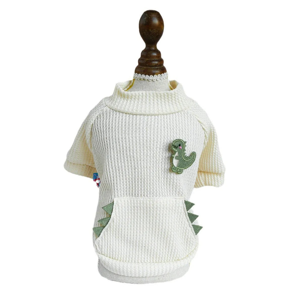 Casual polyester round-neck pet sweater shirt for small dogs and cats in multiple sizes
