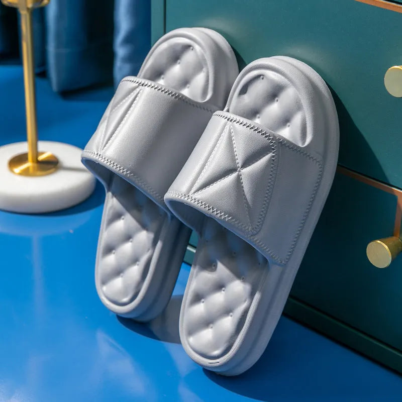 EVA foam bathroom slippers with thick non-slip sole in five colour options