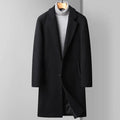 Men's Korean business woolen coat in black, gray, or navy blue with sizes 165 to 195 for autumn