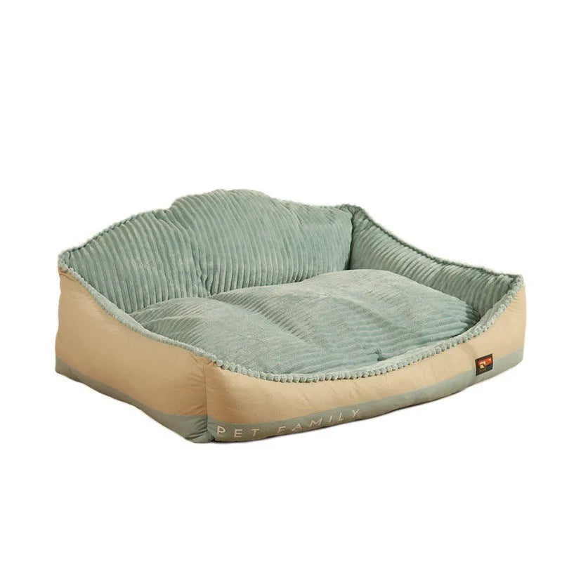 Morandi coloured removable pet bed mat with soft padding, shown in Large 90cm size.