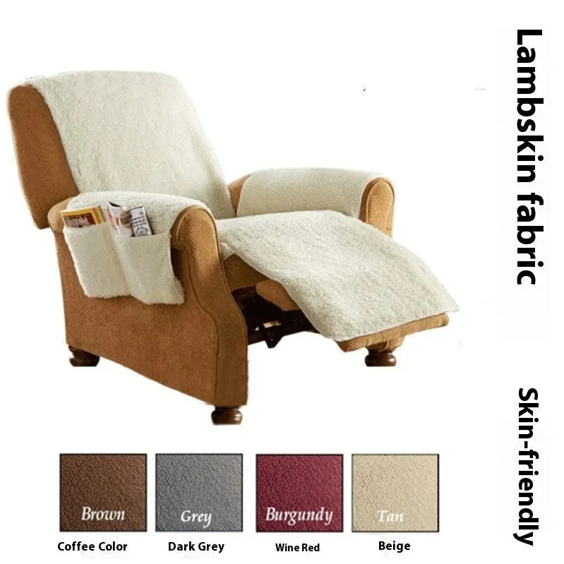 Universal polyester sofa slipcover in beige, shown on a sofa cushion, available in multiple colours and seat widths.