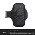 Outdoor cycling men's arm sleeve phone pouch black made of breathable ultra-light PU material
