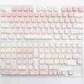 Full set of PBT sublimation keycaps for mechanical keyboard showing complete 98+ key layout