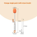 Long handle plastic cup brush for bottle cleaning in orange colour option