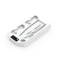 PS5 charging base radiator with storage compartments for controller, remote, and headset