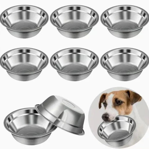 Stainless steel cat food bowl and pet plate in 14cm, 15cm, and 16cm sizes, thickened construction for stable feeding