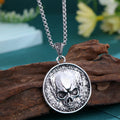 Men's alloy skull pendant necklace with non-fading finish on chain