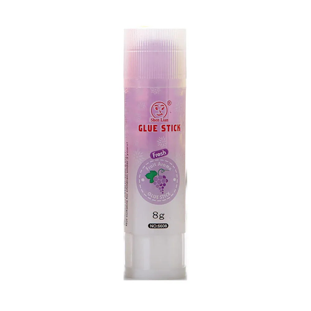 Jelly colour solid glue with fruit fragrance measuring 8.5cm by 2cm for student projects