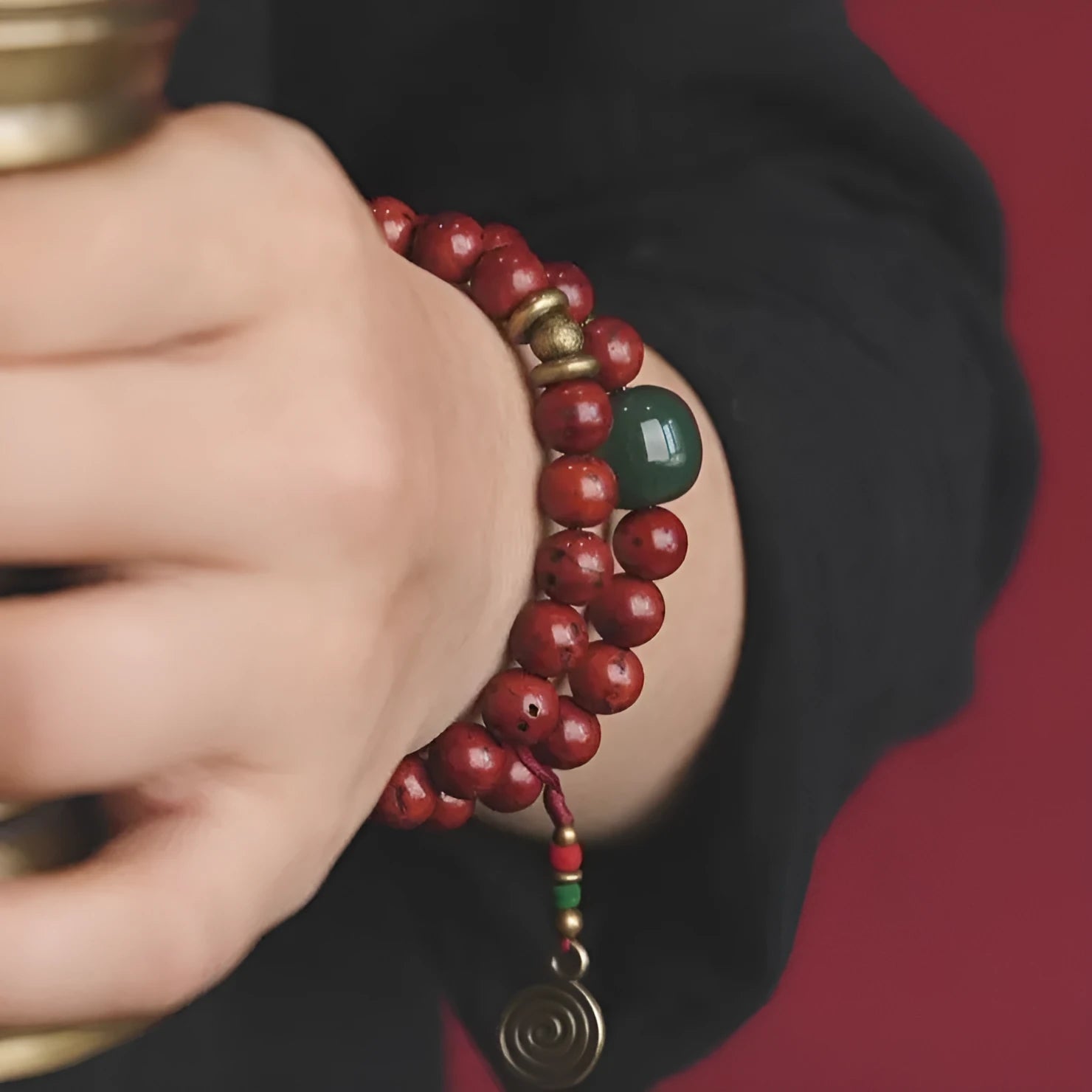 Bodhi double circle bracelet in cartoon style made from natural seeds with manual processing