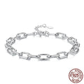 S925 sterling silver chain bracelet for women, electroplated finish, BSB231 colour, silver tone