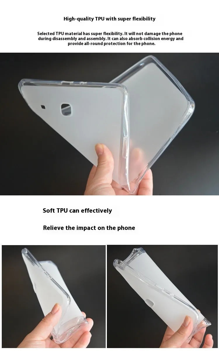 Clear transparent white ultra-thin silicone tablet protective case