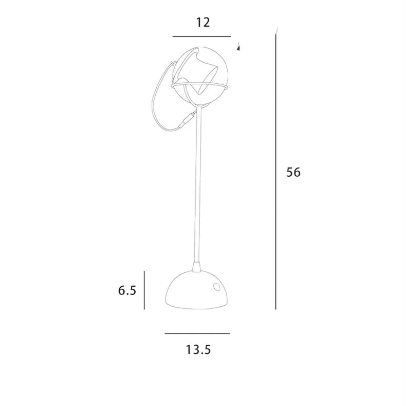Dimmable touch-controlled desk lamp with glass shade on wooden desk