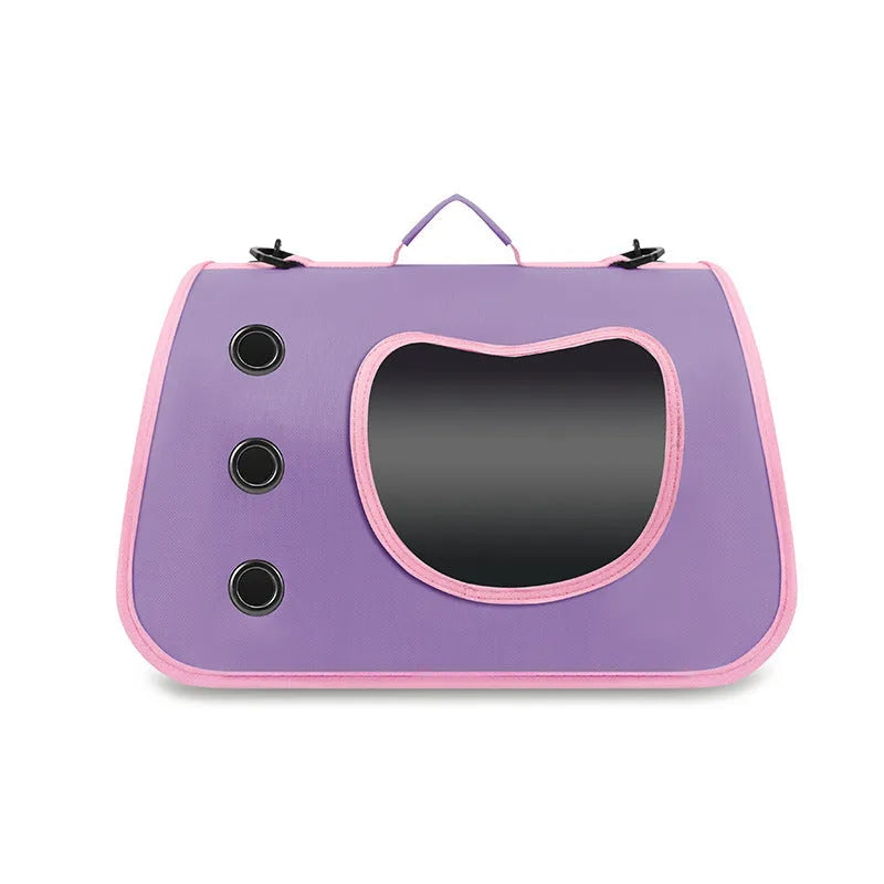 Medium capacity crossbody pet carrier bag in Oxford cloth showing single-shoulder design and breathable construction