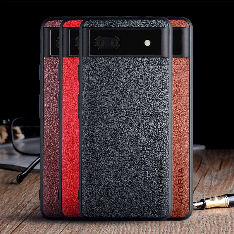 Google Pixel phone case with lychee skin texture in business design