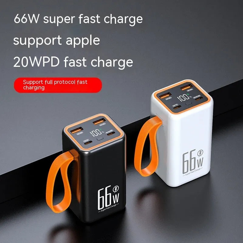 PD66W 20000mAh fast charge power bank in black or white with creative design