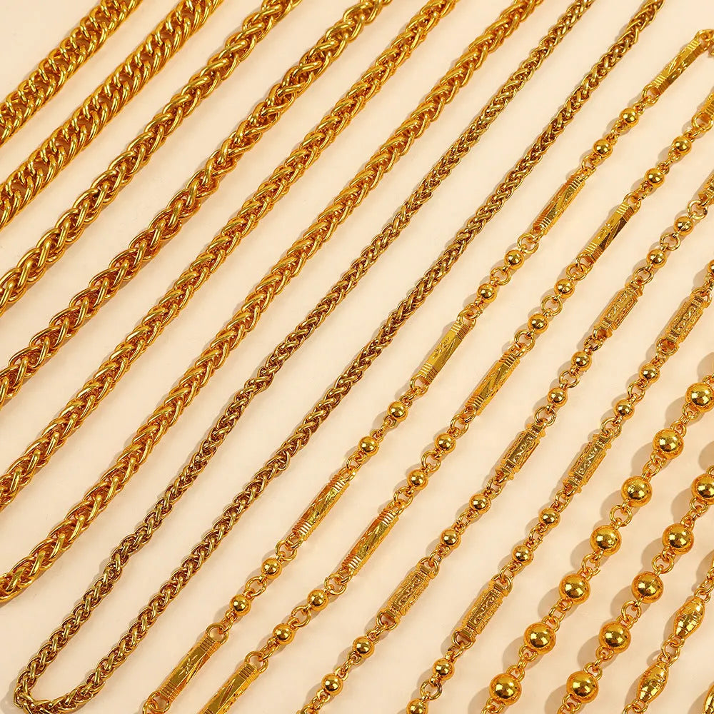 Alloy snake bones chain necklace in titanium steel finish with bones pattern, one of eight colour style options