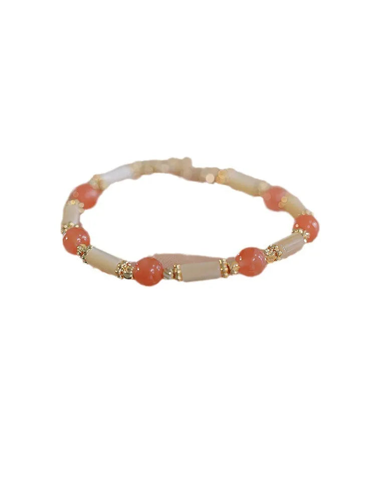 Women's 6mm Hetian jade bracelet with bamboo joint design in casual style