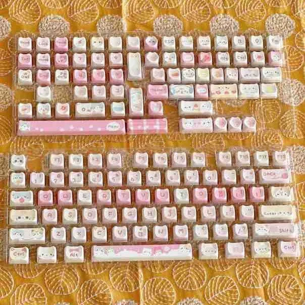 Meow Meow Team 141-piece sublimation keycap set for mechanical keyboards with colourful five-sided designs