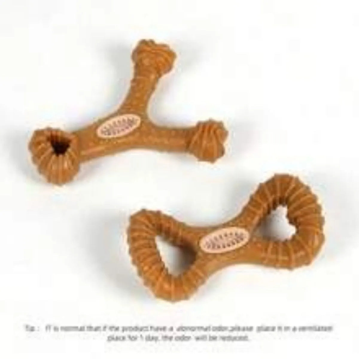 Durable dog chew toy for teeth cleaning in 8-shape and Y-shape designs