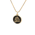 Copper Be Free bottle cap pendant necklace with a gold-plated finish on a 40cm box chain.