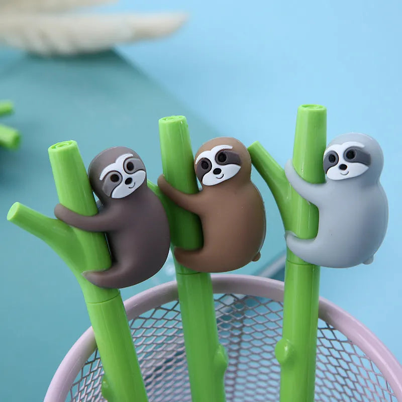 Zhongfan small black cute cartoon sloth signature pen with 0.5mm tip and plastic body